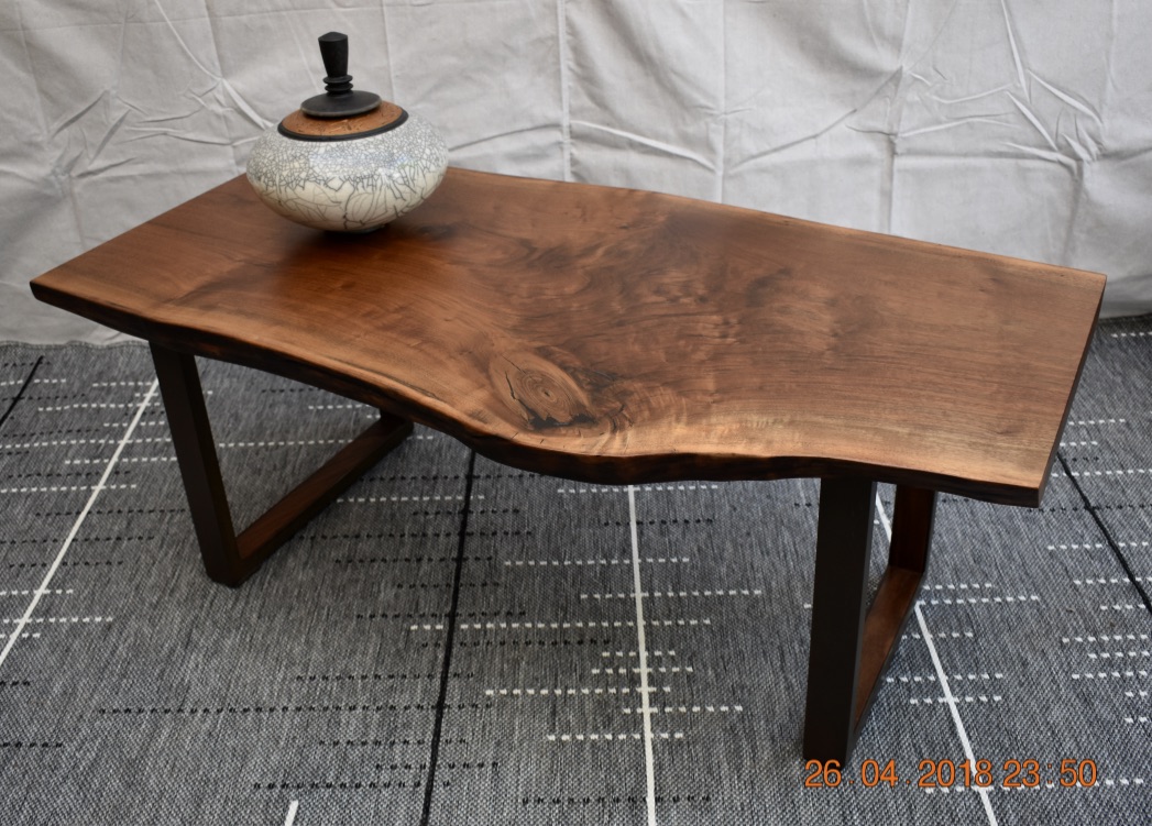 Walnut Natural Edge Coffee Table Custom Wood Art Furniture